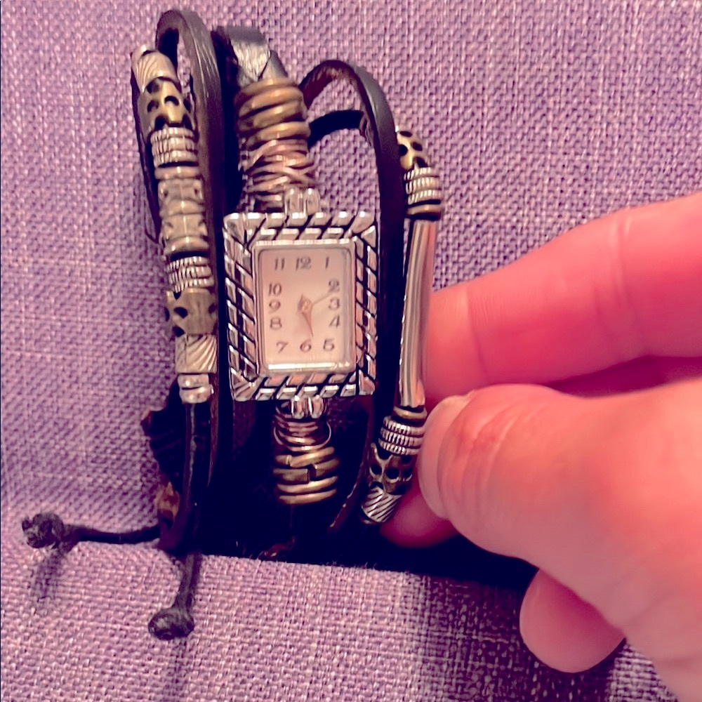 Brown Leather Women's Multi-Strand Watch